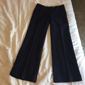 Navy pinstripe trousers